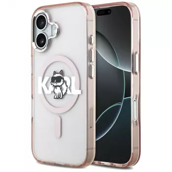 Karl Lagerfeld IML Choupette Sketch Logo MagSafe puzdro pre iPhone 17 ružová