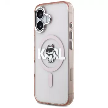 Karl Lagerfeld IML Choupette Sketch Logo MagSafe puzdro pre iPhone 17 ružová