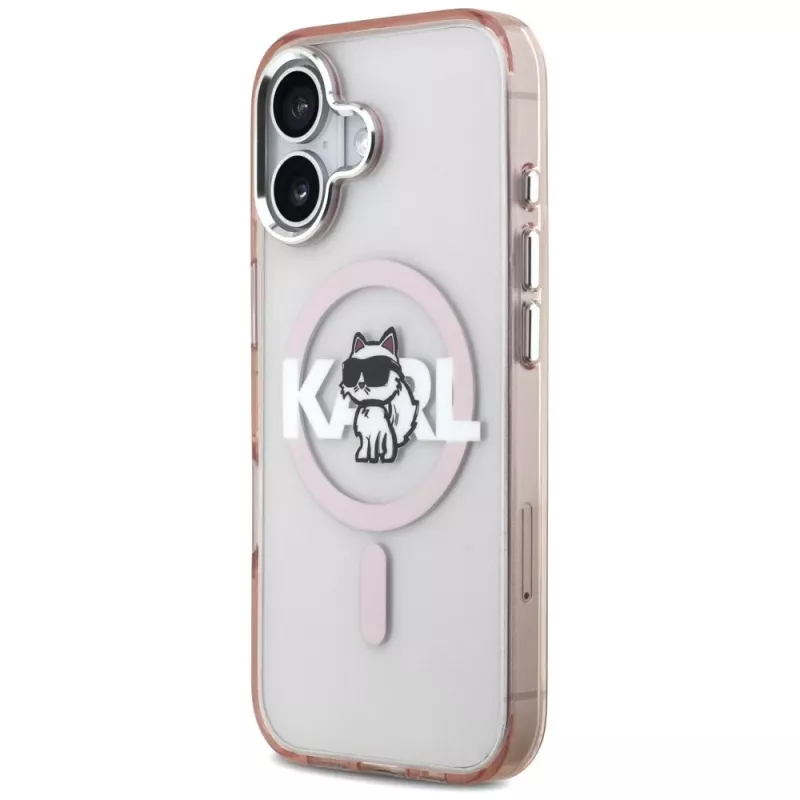 Karl Lagerfeld IML Choupette Sketch Logo MagSafe puzdro pre iPhone 17 ružová