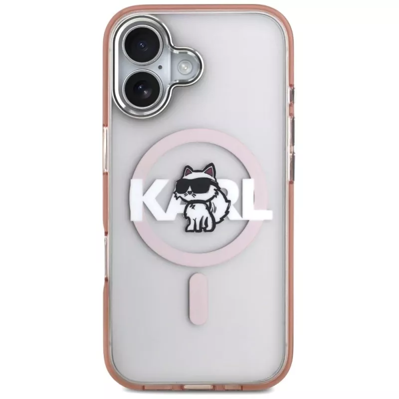 Karl Lagerfeld IML Choupette Sketch Logo MagSafe puzdro pre iPhone 17 ružová
