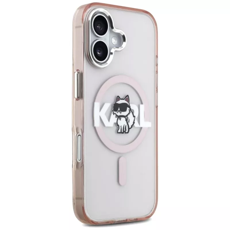 Karl Lagerfeld IML Choupette Sketch Logo MagSafe puzdro pre iPhone 17 ružová