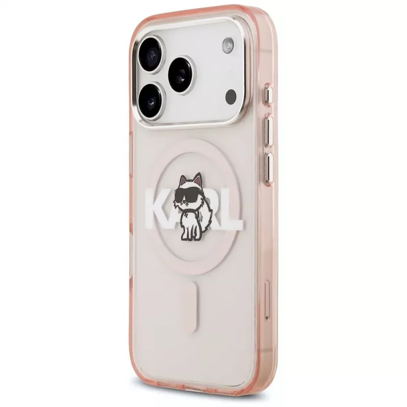 Karl Lagerfeld IML Choupette Sketch Logo MagSafe puzdro pre iPhone 17 Pro ružová