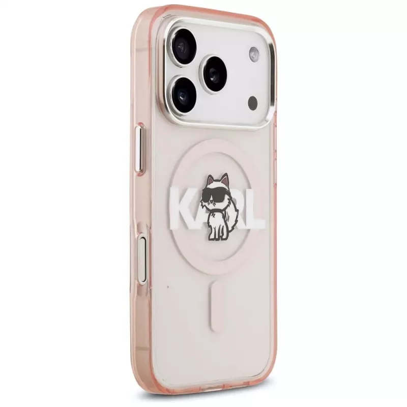 Karl Lagerfeld IML Choupette Sketch Logo MagSafe puzdro pre iPhone 17 Pro ružová