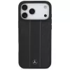 Mercedes kožené puzdro Leather Laurel Leaves Stripes MagSafe pre iPhone 17 Pro Max čierne