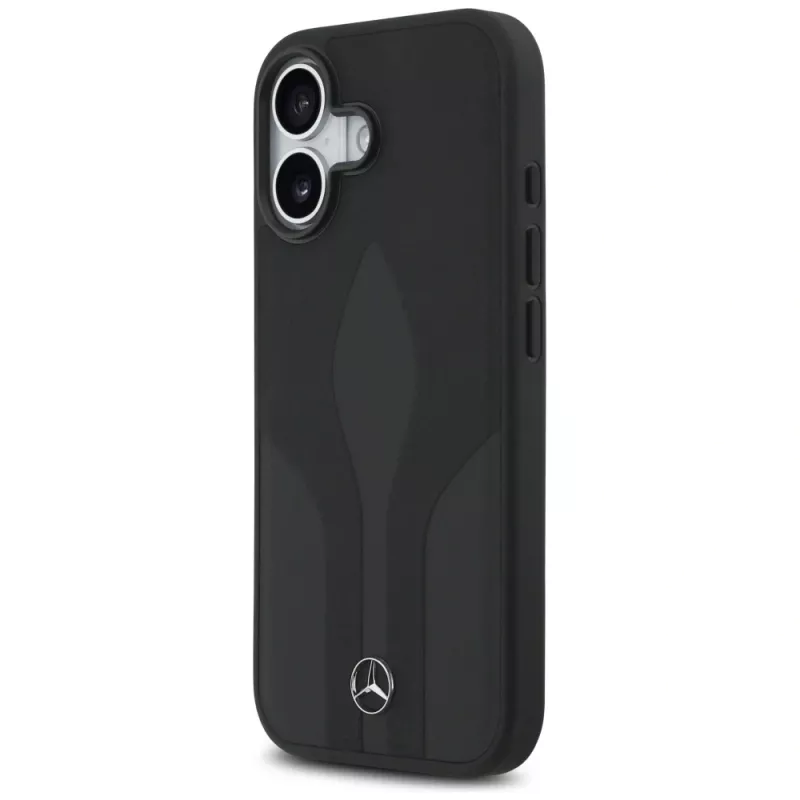 Mercedes kožené puzdro Leather The Move MagSafe pre iPhone 17 čierne