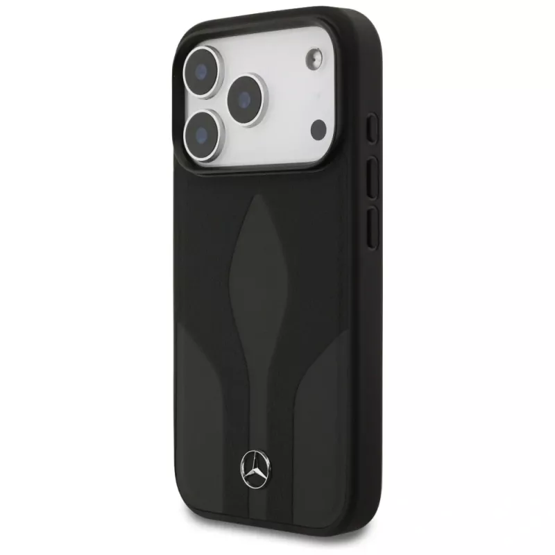 Mercedes kožené puzdro Leather The Move MagSafe pre iPhone 17 Pro čierne
