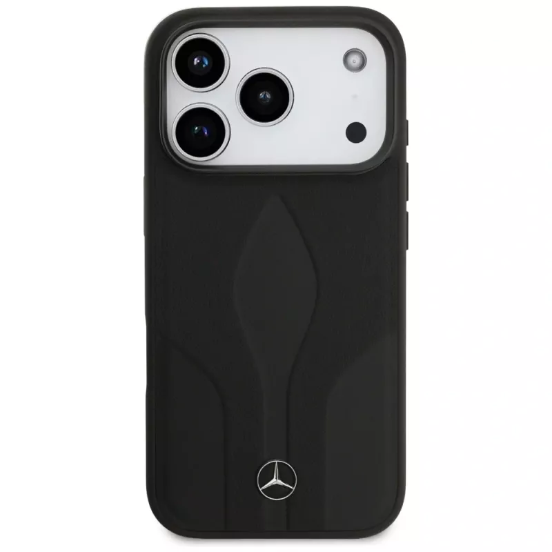 Mercedes kožené puzdro Leather The Move MagSafe pre iPhone 17 Pro čierne