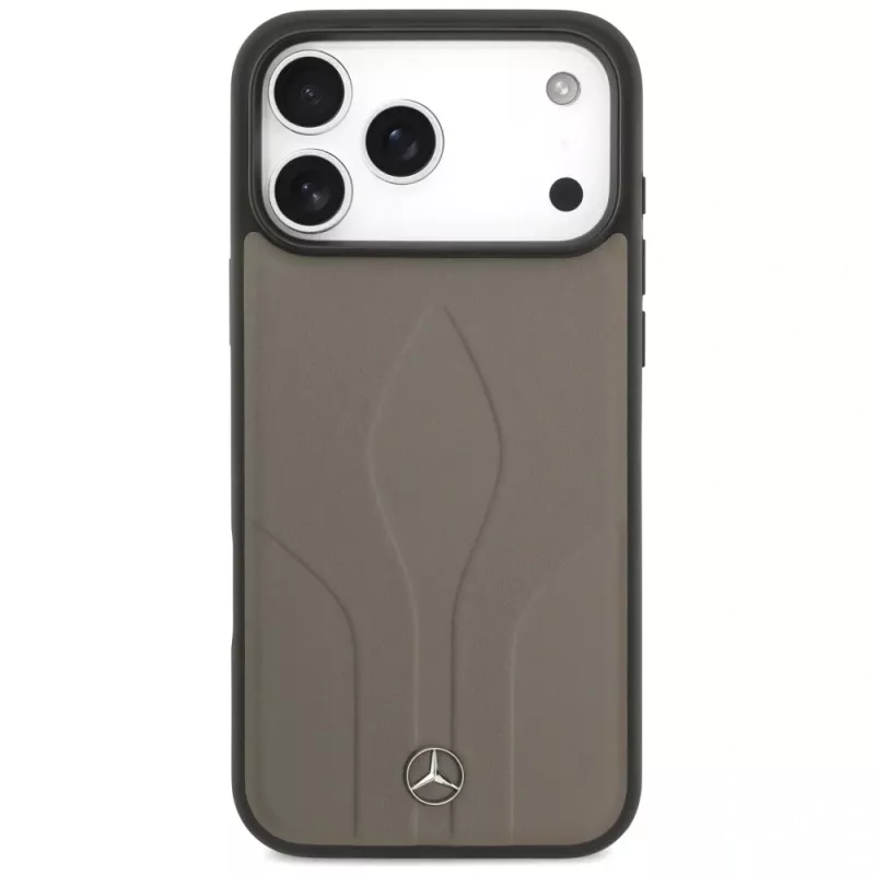 Mercedes kožené puzdro Leather The Move MagSafe pre iPhone 17 Pro Max taupe