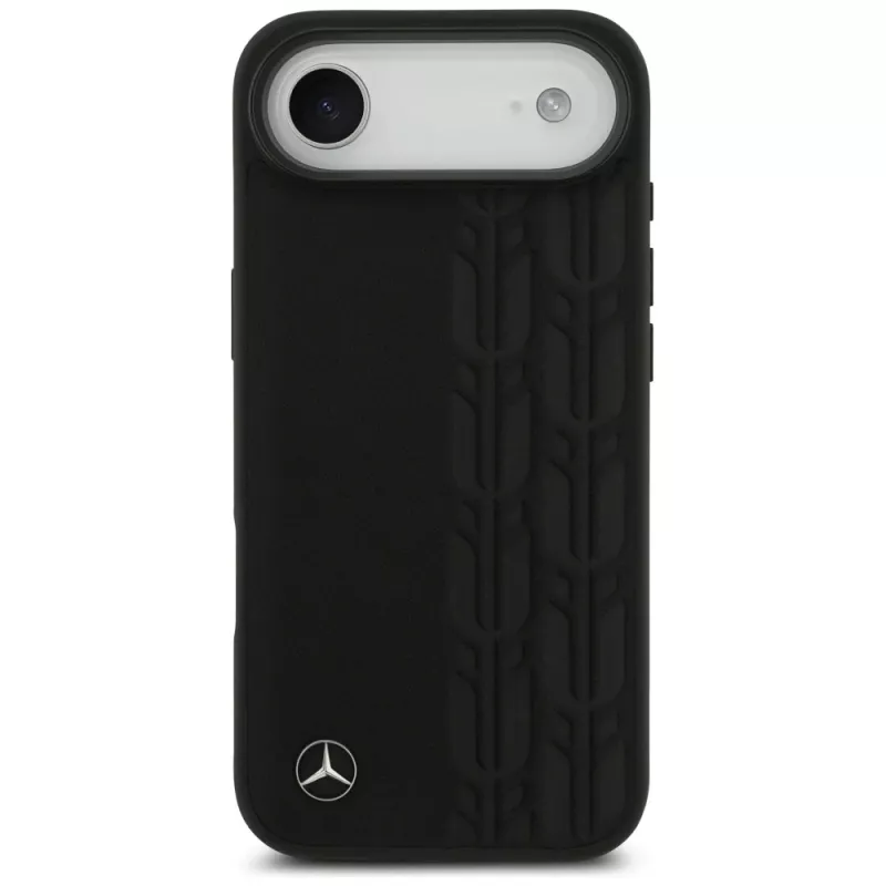 Mercedes-Benz Laurel Leaves kožené puzdro MagSafe pre iPhone Air - čierne