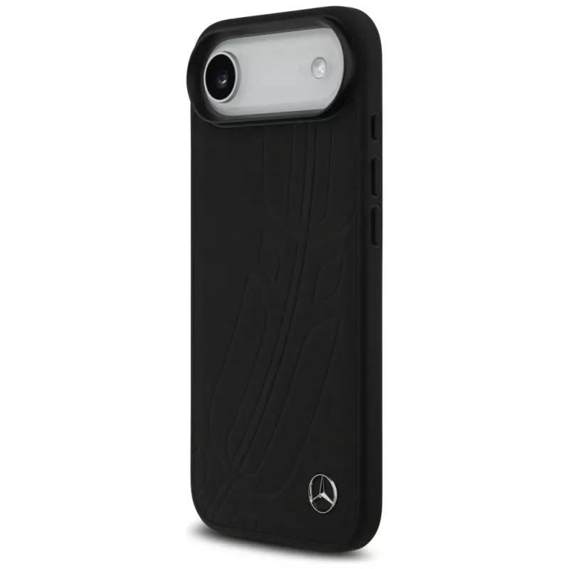 Mercedes kožené puzdro Leather Large Laurel Leave MagSafe pre iPhone Air čierne