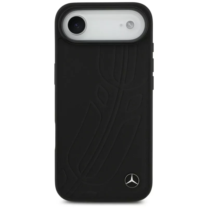 Mercedes kožené puzdro Leather Large Laurel Leave MagSafe pre iPhone Air čierne