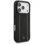 Mercedes kožené puzdro Leather Star Pattern Stripes MagSafe pre iPhone 17 Pro čierne