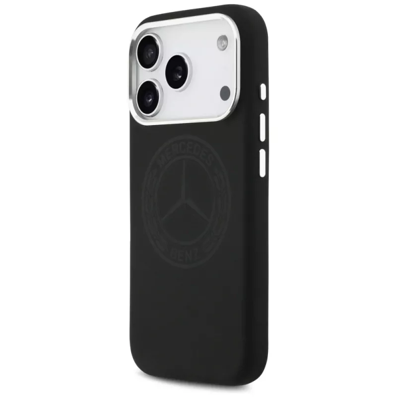 Mercedes silikónové puzdro Vintage Logo MagSafe pre iPhone 17 Pro čierne