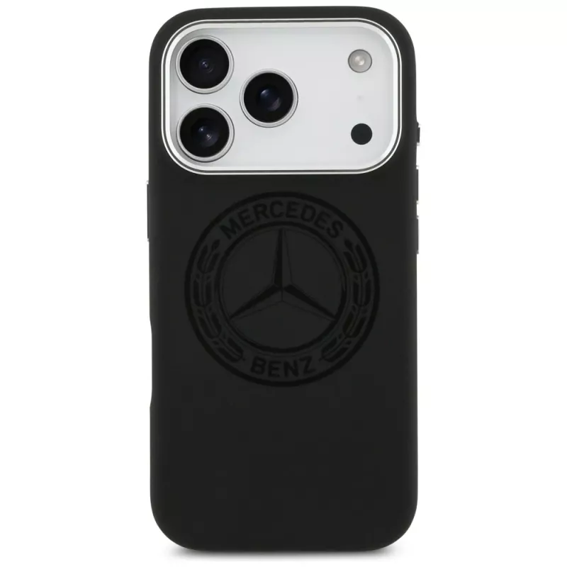 Mercedes silikónové puzdro Vintage Logo MagSafe pre iPhone 17 Pro čierne