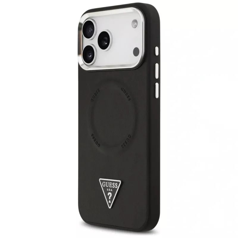 Guess puzdro Triangle Logo MagSafe pre Apple iPhone 17 Pro (čierne)