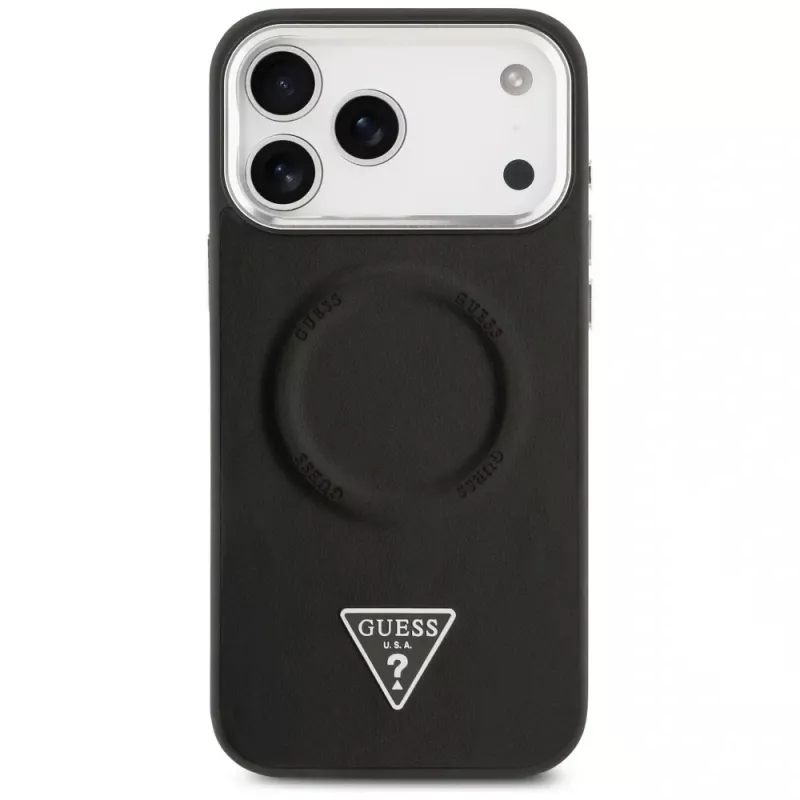 Guess puzdro Triangle Logo MagSafe pre Apple iPhone 17 Pro (čierne)
