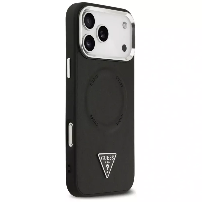 Guess puzdro Triangle Logo MagSafe pre Apple iPhone 17 Pro (čierne)