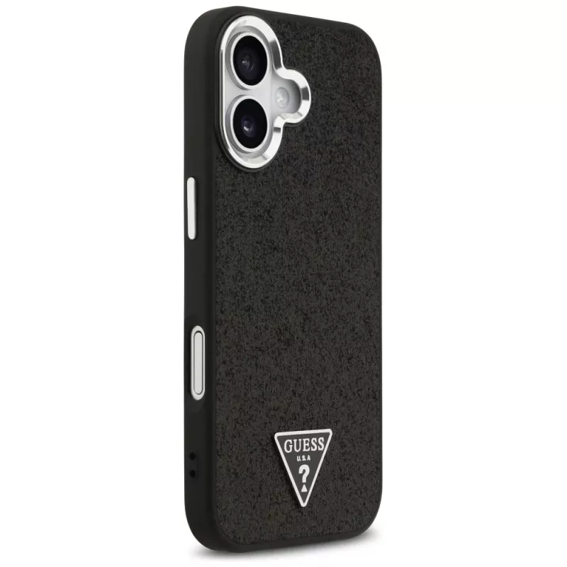 Guess puzdro Glitter Triangle Logo MagSafe pre iPhone 17 čierne