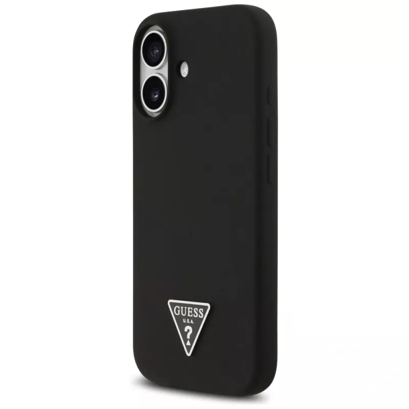 Guess silikónové puzdro Triangle Logo MagSafe pre iPhone 17 čierne