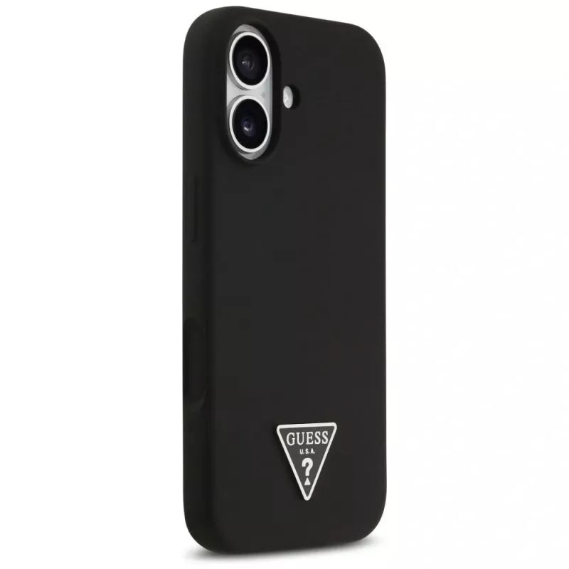 Guess silikónové puzdro Triangle Logo MagSafe pre iPhone 17 čierne