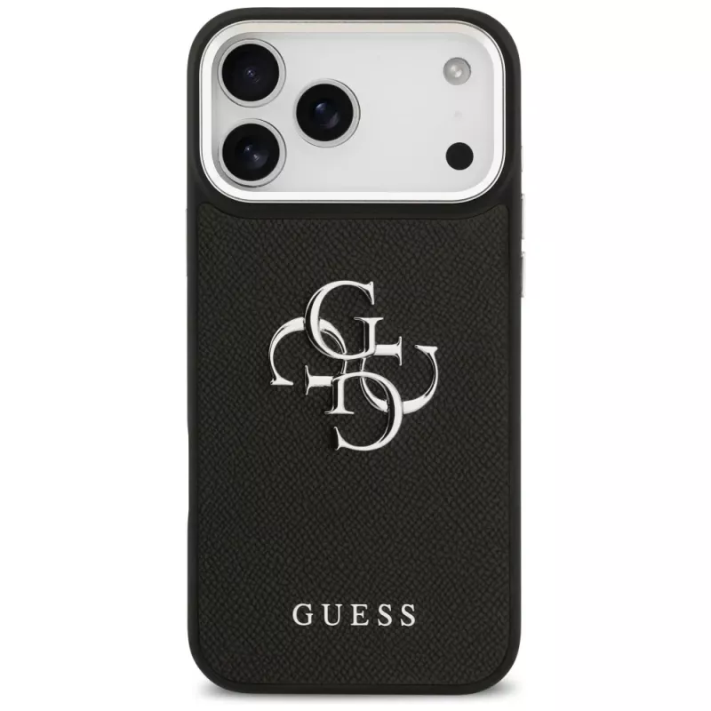 Guess Grained Big 4G Classic Logo puzdro pre iPhone 17 Pro Max - čierna