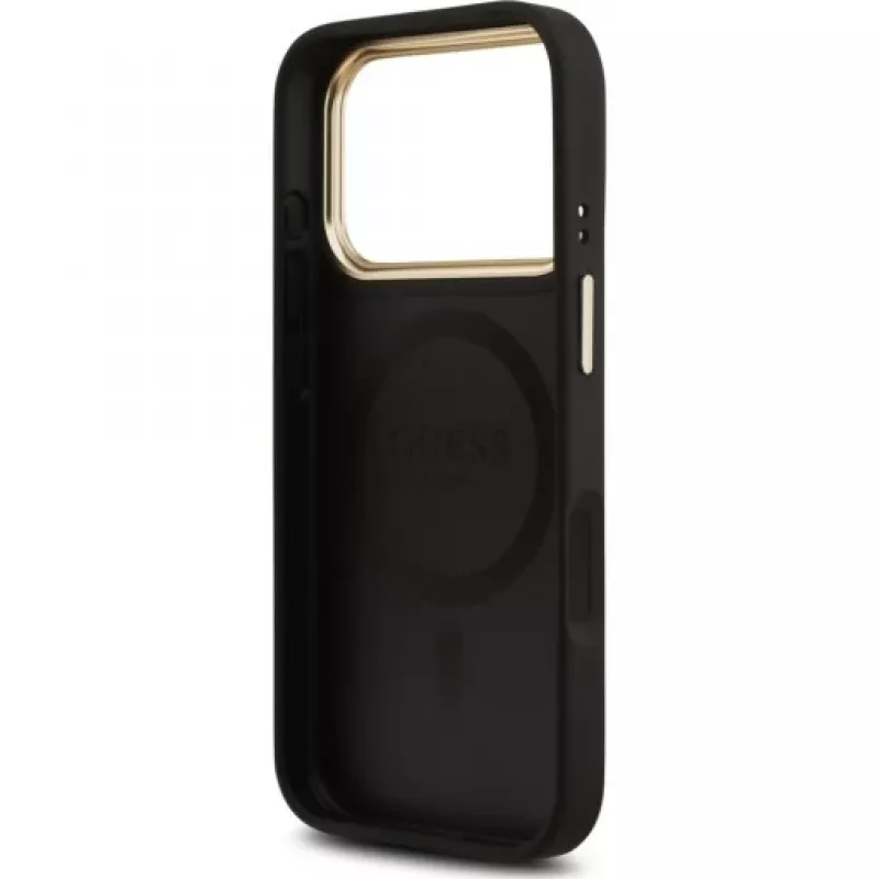 Guess 4G PU Classic Logo MagSafe zadné puzdro pre Apple iPhone 17 Pro čierna