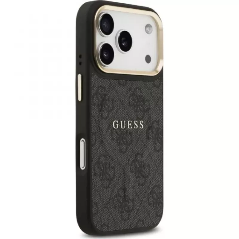 Guess 4G PU Classic Logo MagSafe zadné puzdro pre Apple iPhone 17 Pro čierna