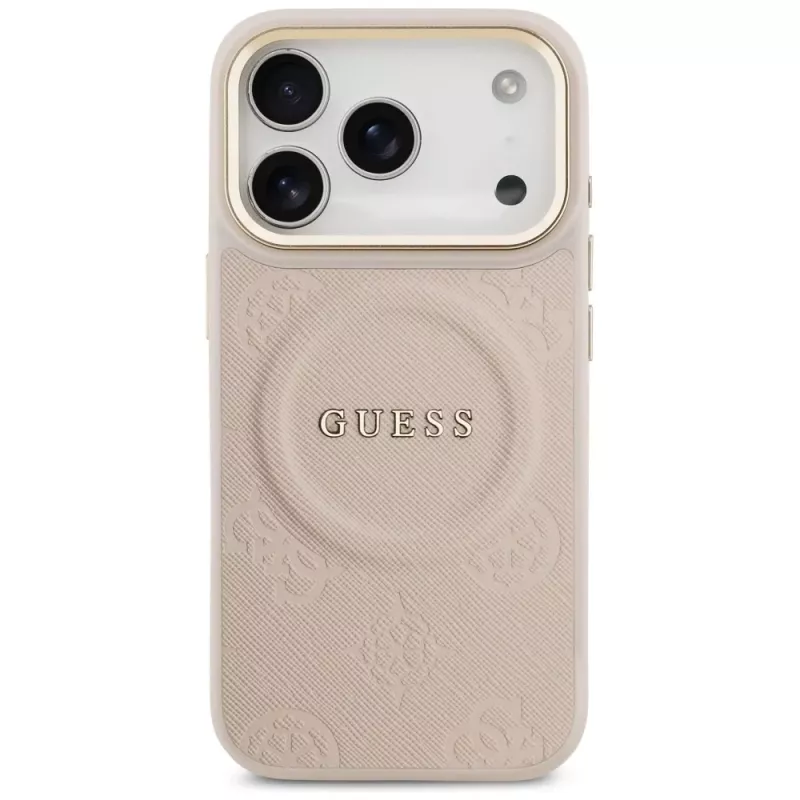 Guess Peony Hot Stamp MagSafe puzdro pre iPhone 17 Pro, ružová