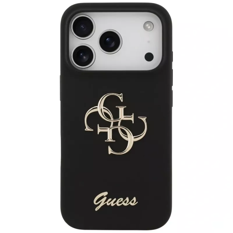 Guess Silicone Big 4G Script puzdro pre iPhone 17 Pro čierna