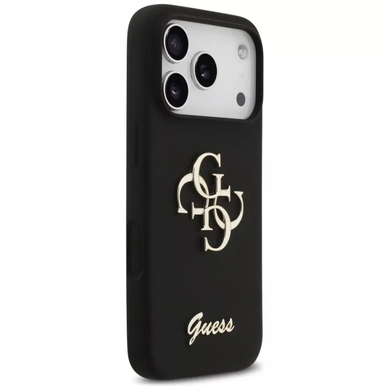 Guess Silicone Big 4G Script puzdro pre iPhone 17 Pro čierna