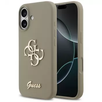 Guess Silicone Big 4G Script puzdro na telefón pre iPhone 17 - hnedá