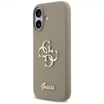 Guess Silicone Big 4G Script puzdro na telefón pre iPhone 17 - hnedá