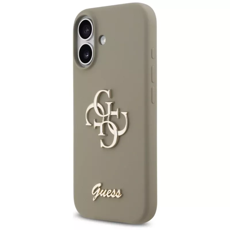 Guess Silicone Big 4G Script puzdro na telefón pre iPhone 17 - hnedá