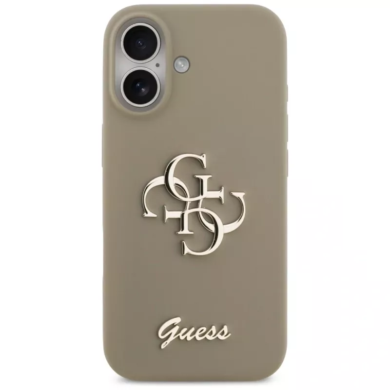 Guess Silicone Big 4G Script puzdro na telefón pre iPhone 17 - hnedá