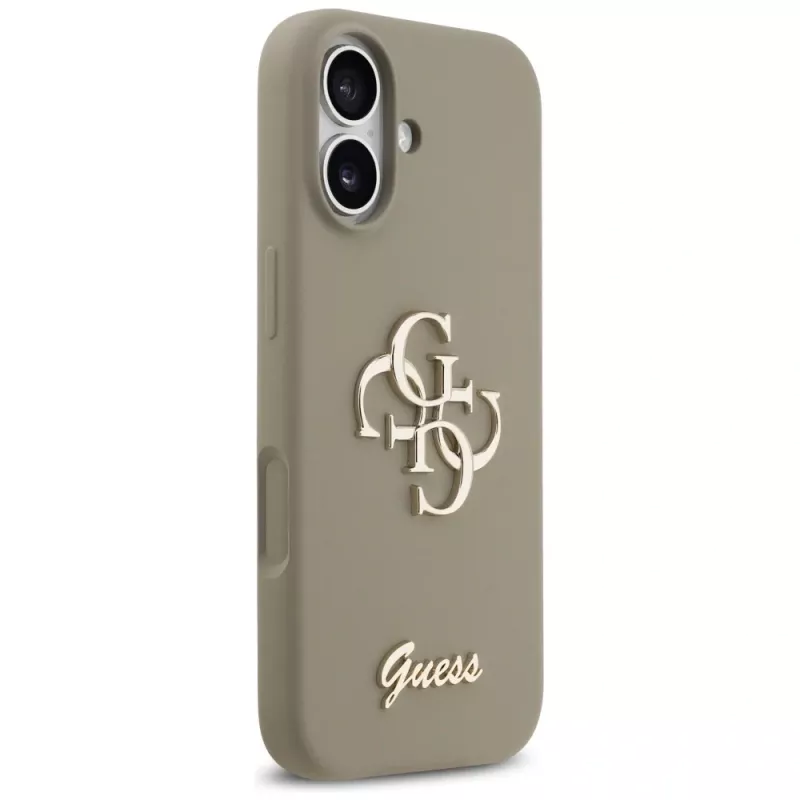 Guess Silicone Big 4G Script puzdro na telefón pre iPhone 17 - hnedá