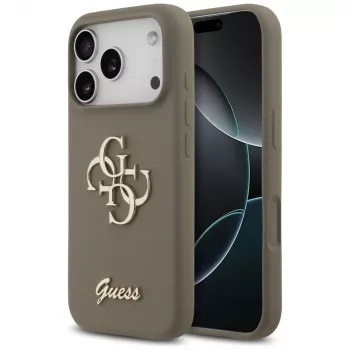 Guess Silicone Big 4G Script puzdro pre iPhone 17 Pro hnedá
