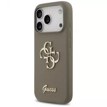 Guess Silicone Big 4G Script puzdro pre iPhone 17 Pro hnedá