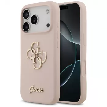 Guess Silicone Big 4G Script zadný kryt pre Apple iPhone 17 Pro - ružová