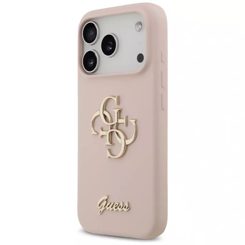Guess Silicone Big 4G Script zadný kryt pre Apple iPhone 17 Pro - ružová