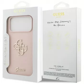 Guess Silicone Big 4G Script puzdro pre Apple iPhone 17 Pro Max - ružová