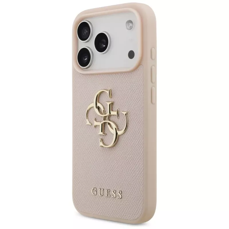 Guess Grained Big 4G & Classic Logo puzdro pre iPhone 17 Pro ružová