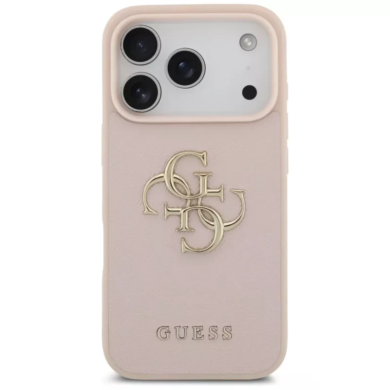 Guess Grained Big 4G & Classic Logo puzdro pre iPhone 17 Pro ružová