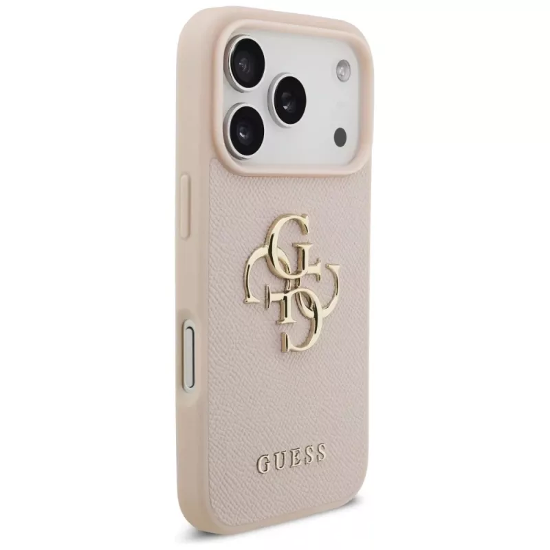 Guess Grained Big 4G & Classic Logo puzdro pre iPhone 17 Pro ružová