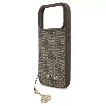 Guess 4G Charms Collection MagSafe puzdro pre iPhone 17 Pro (hnedá)