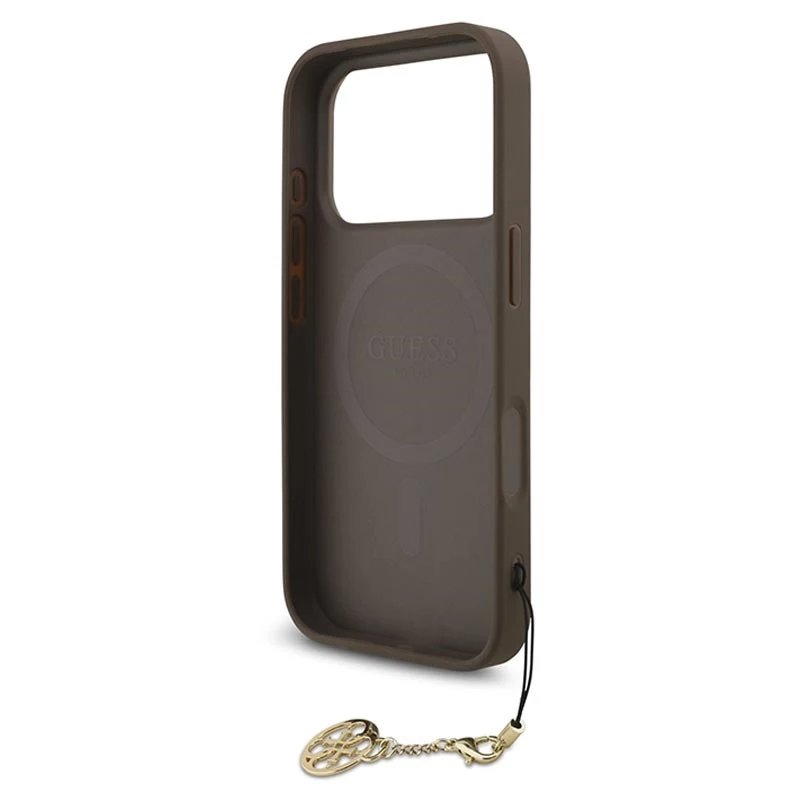 Guess 4G Charms Collection MagSafe puzdro pre iPhone 17 Pro (hnedá)