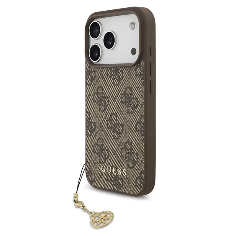 Guess 4G Charms Collection MagSafe puzdro pre iPhone 17 Pro (hnedá)