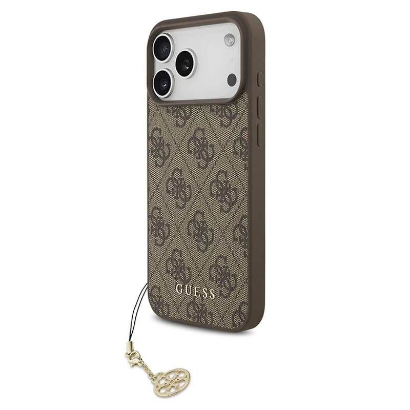 Guess 4G Charms Collection MagSafe puzdro pre iPhone 17 Pro Max (hnedá)