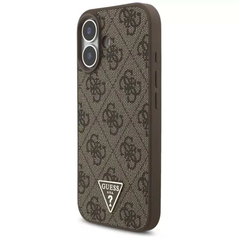 Guess 4G Strap Triangle Logo MagSafe puzdro pre iPhone 17 hnedá