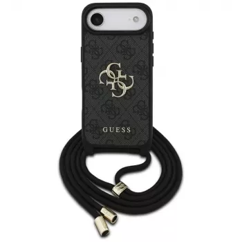 Guess 4G Big Logo Cord Strap Crossbody puzdro pre iPhone Air, čierna