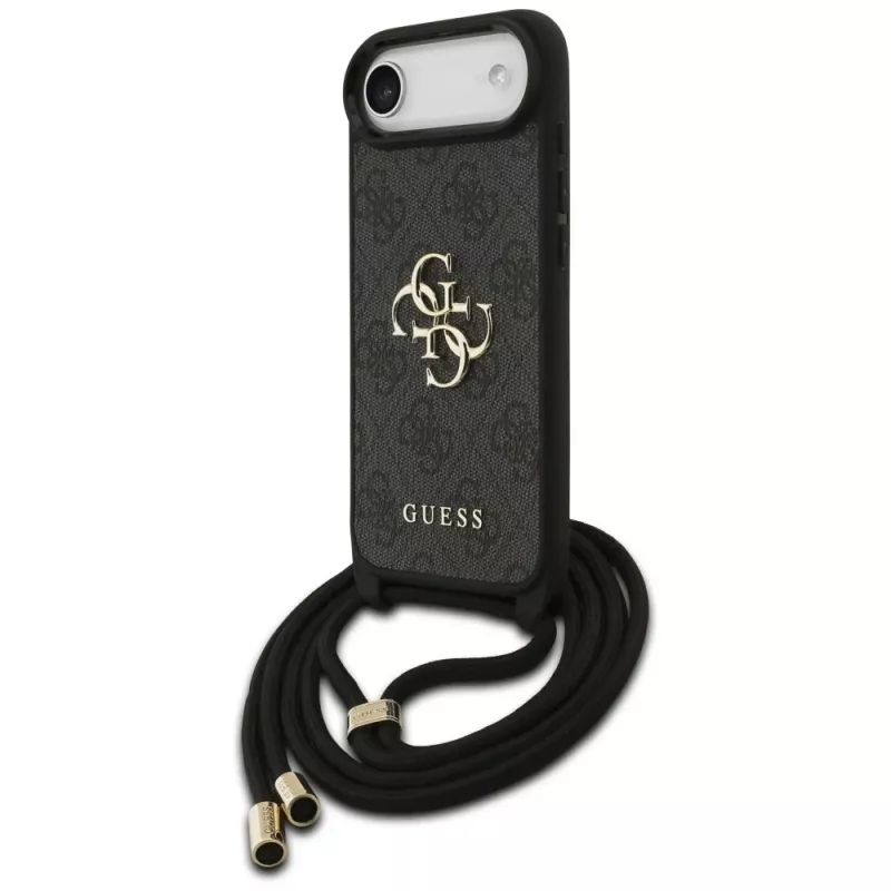 Guess 4G Big Logo Cord Strap Crossbody puzdro pre iPhone Air, čierna
